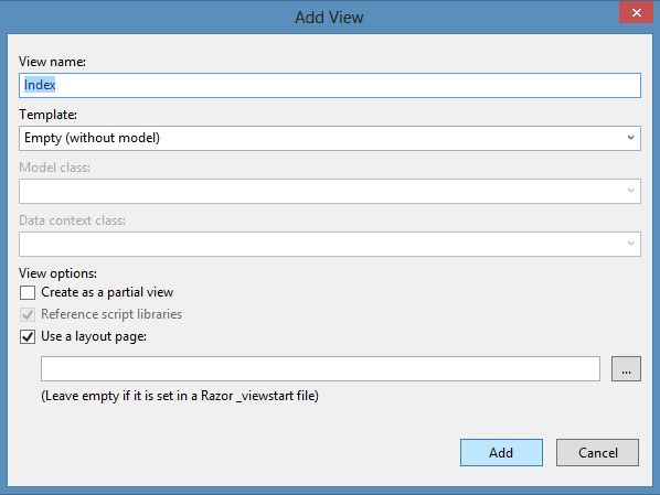 Adding View in Mvc